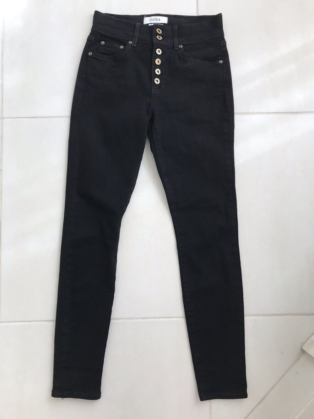 Pistola Aline Double Button Stretch Skinny Denim Jeans